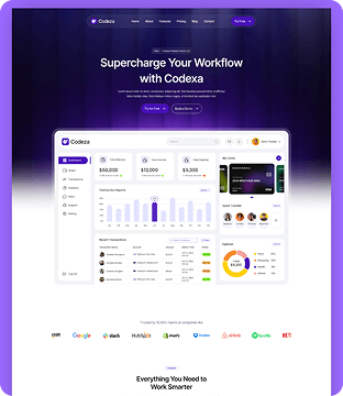 Codeza – Modern SaaS & Productivity Webflow Template for Startups & Teams